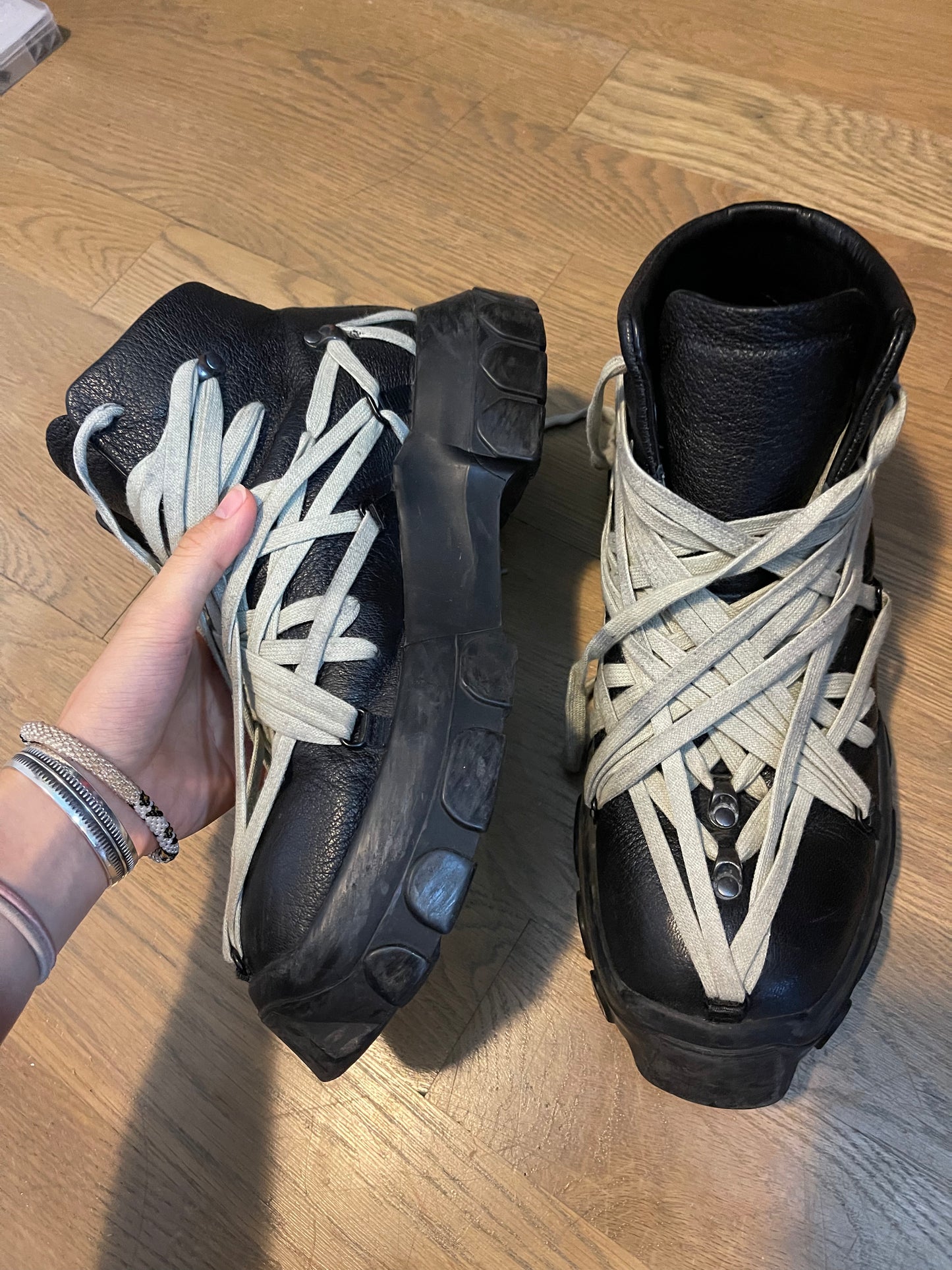 Rick Owens SS20 megalace tractor boots