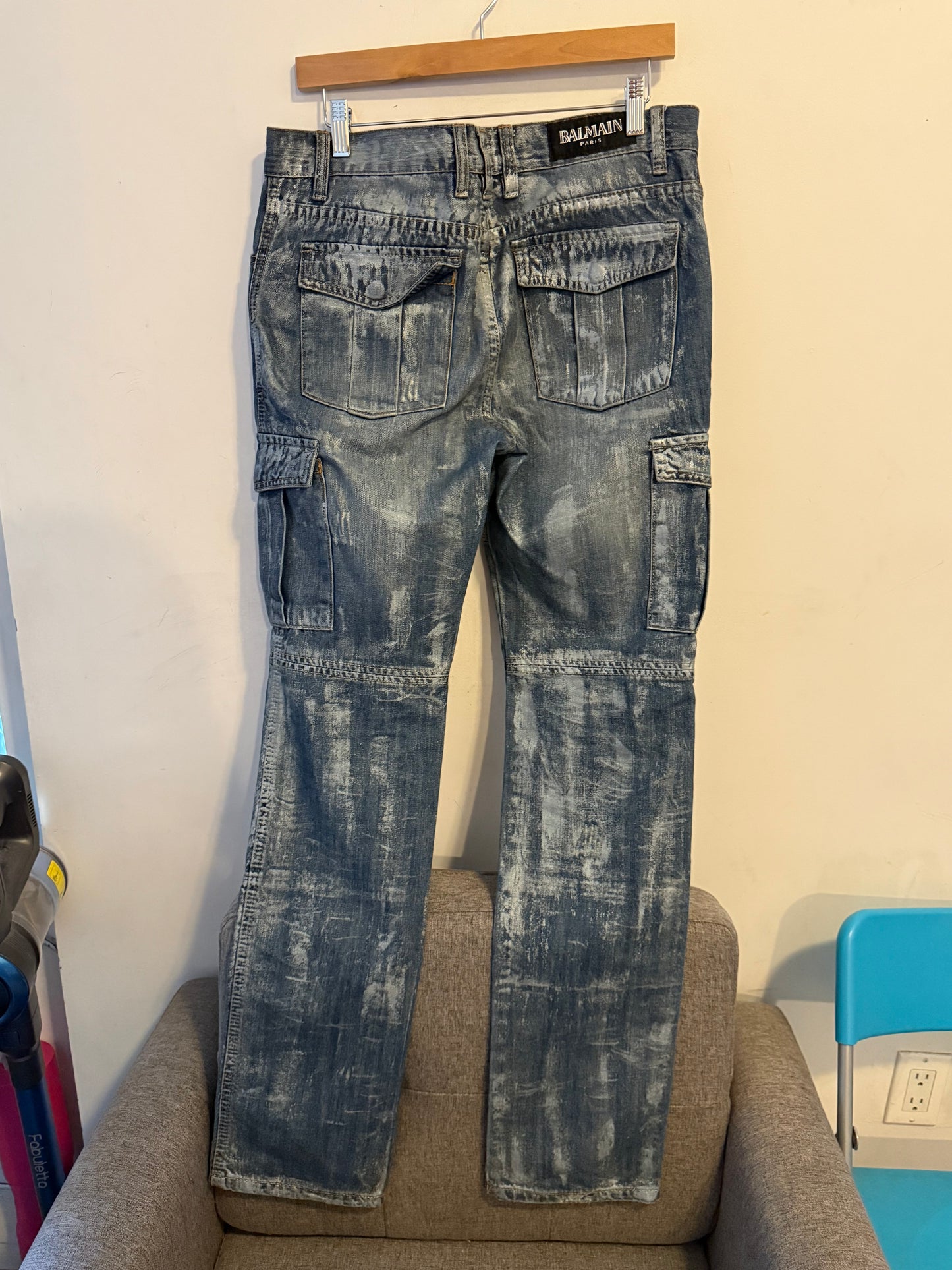 Balmain SS09 decarnin waxed cargo pants