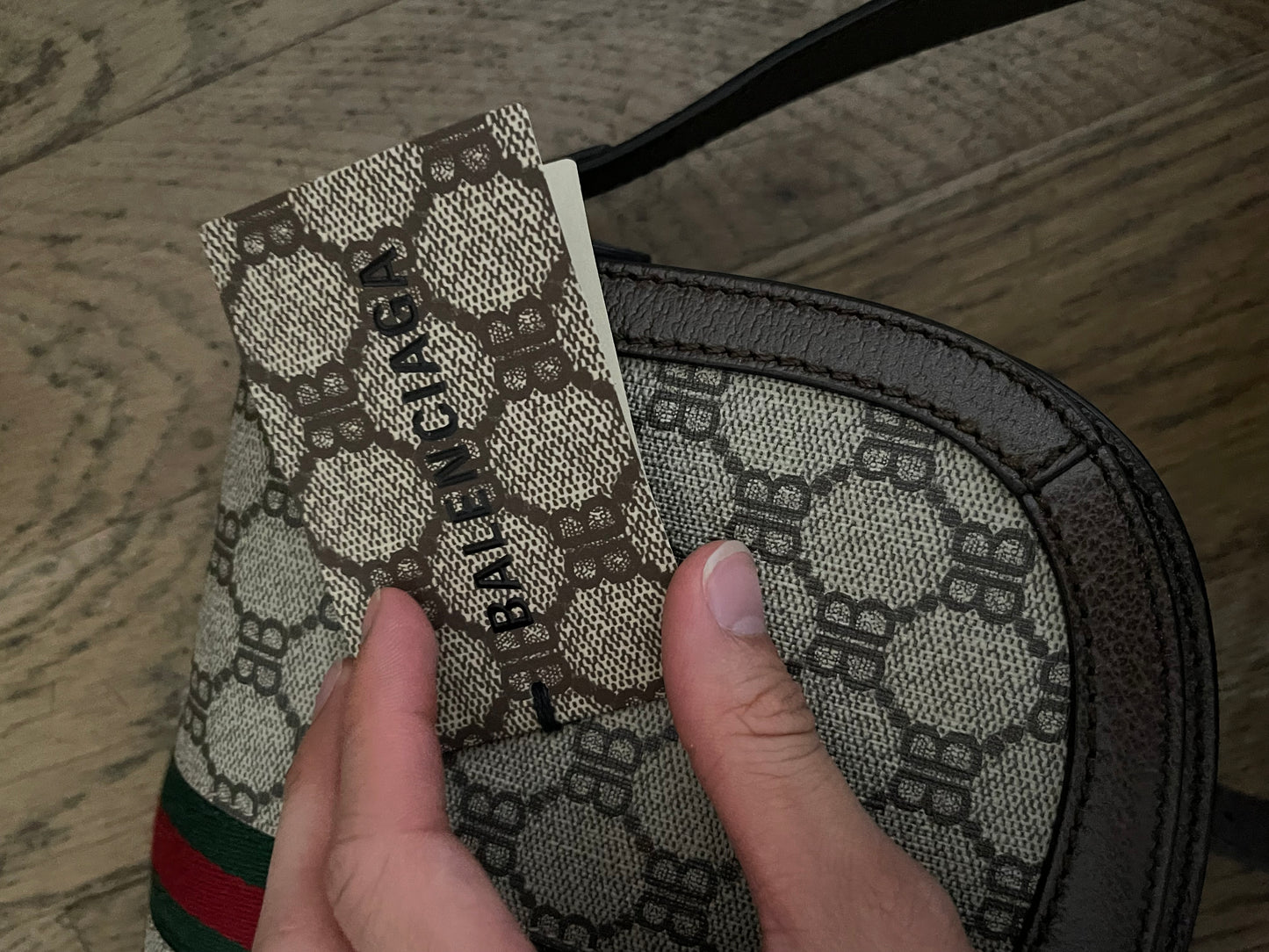 Gucci balenciaga hacker shoulder canvas bag