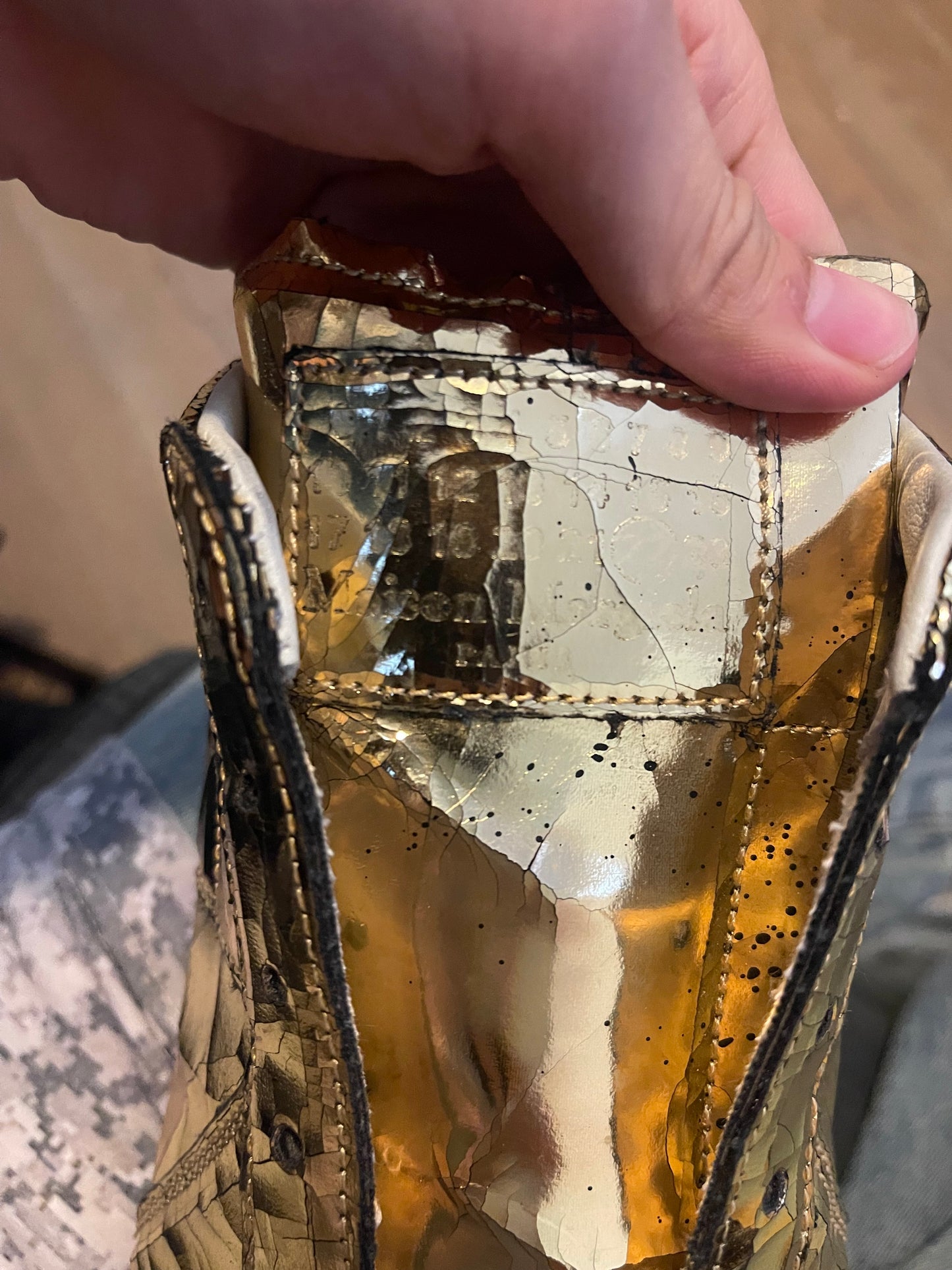 Maison Margiela gold replicas foil effect sneakers