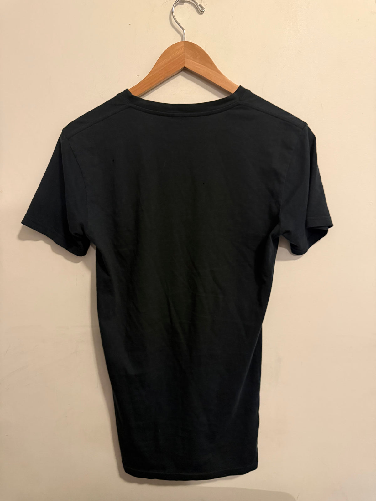Balmain decarnin 2011 Black V-Neck tiger logo distressed size XS