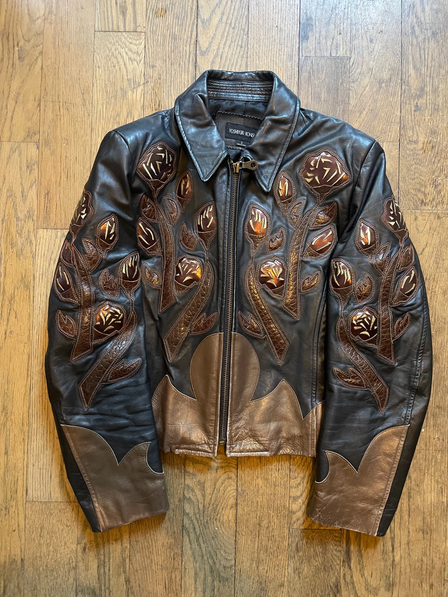 Yoshiyuki Konishi floral leather jacket