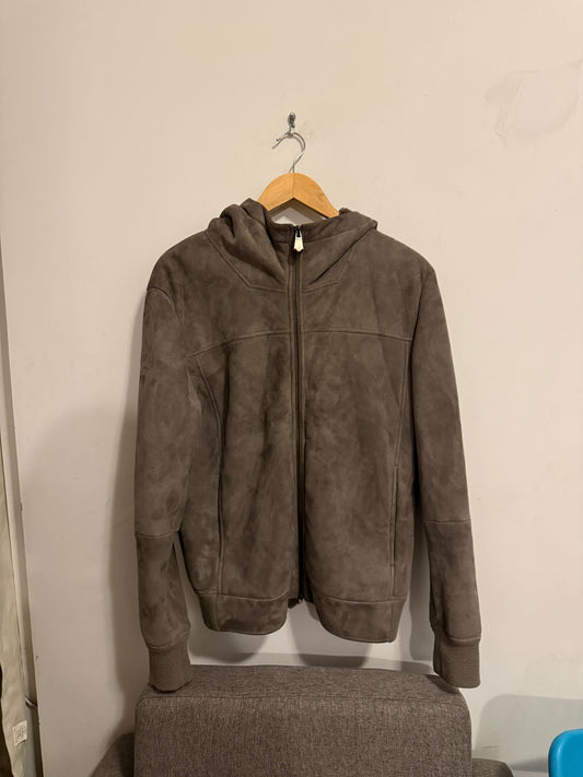 Berluti mockneck nubuck shearling jacket