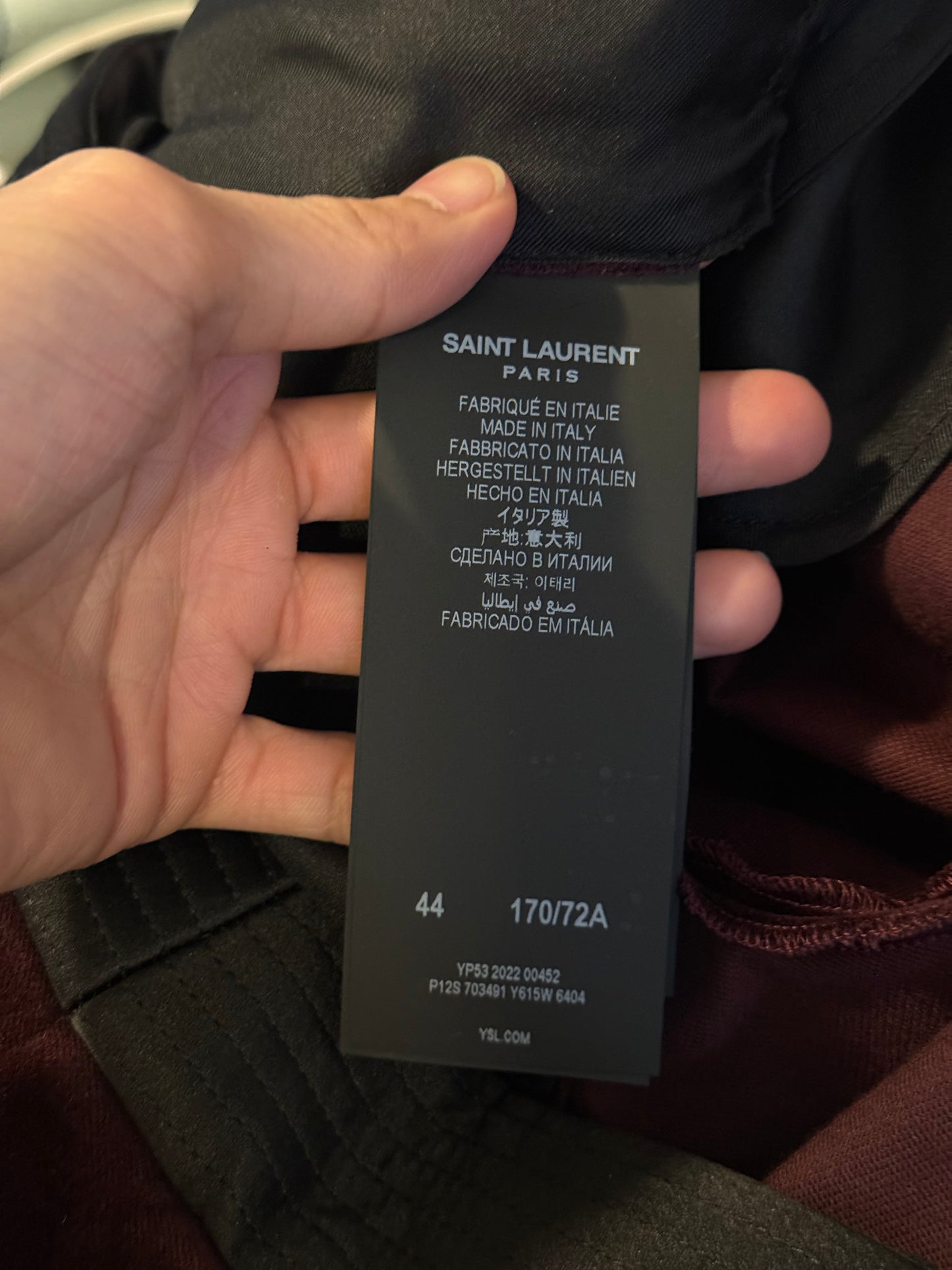 Saint Laurent 2022 velvet trousers