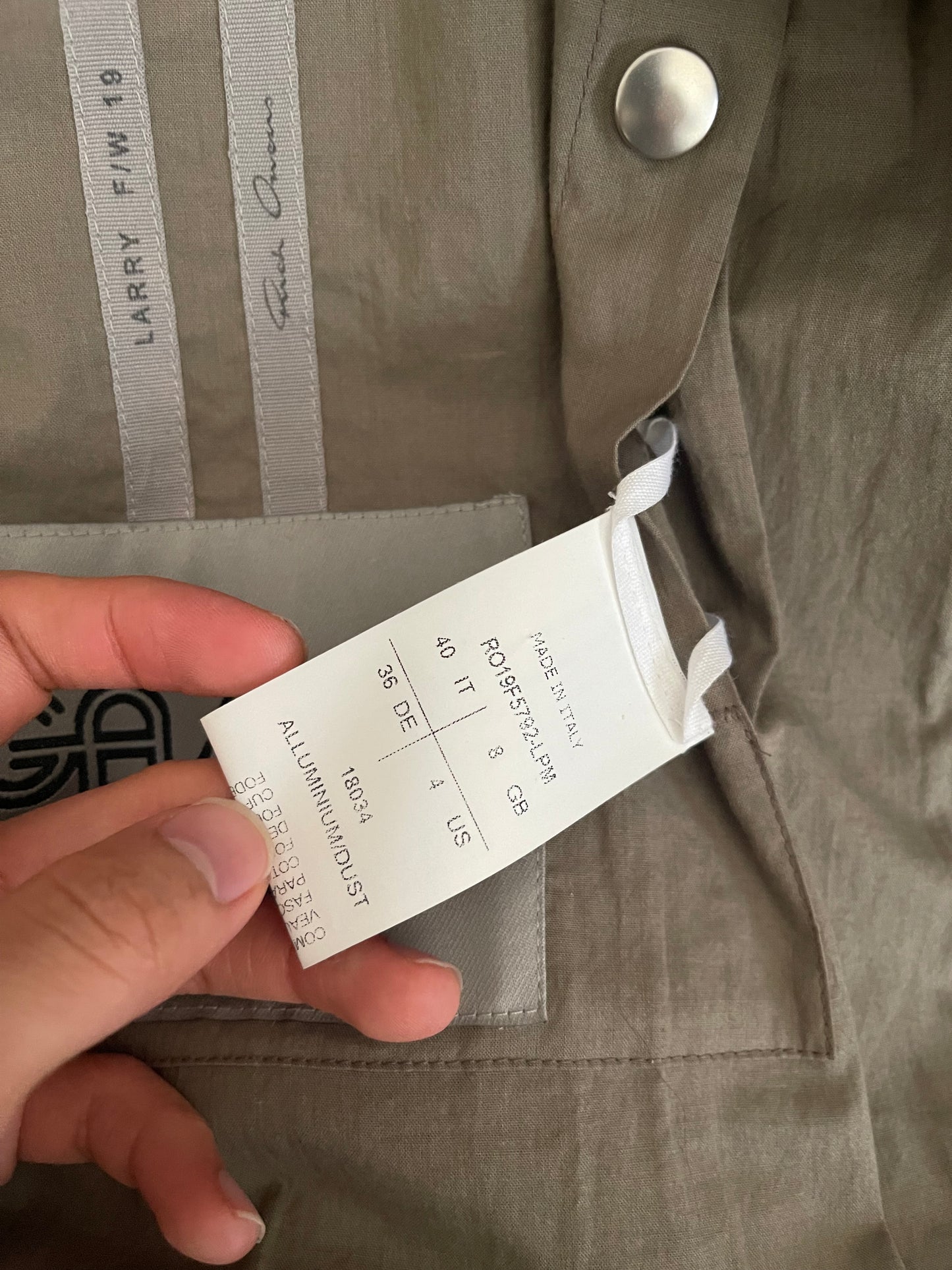 Rick Owens sample aw19 Larry zionic shearling jacket