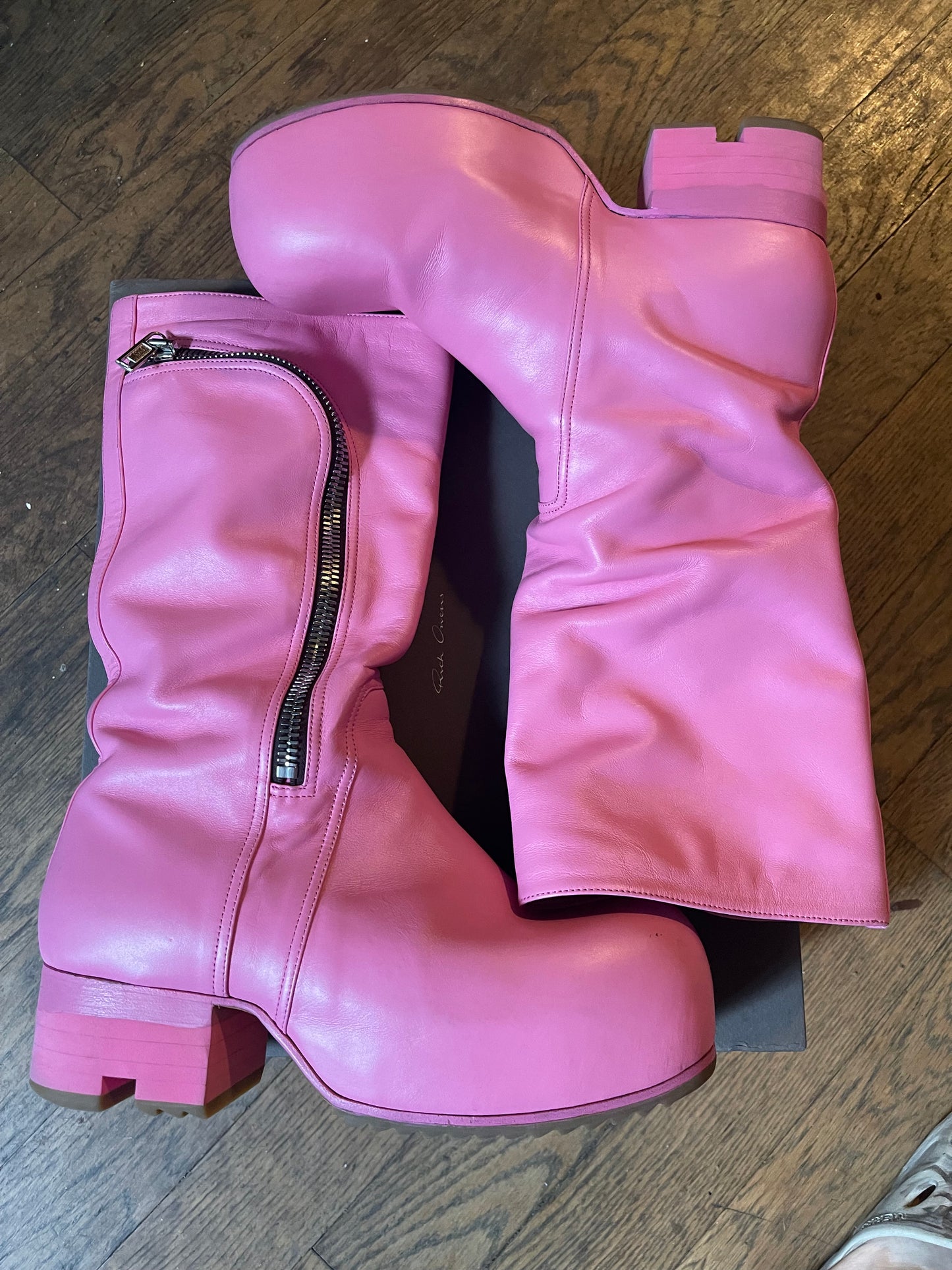 Rick Owens pop pink ballast Bauhaus boots