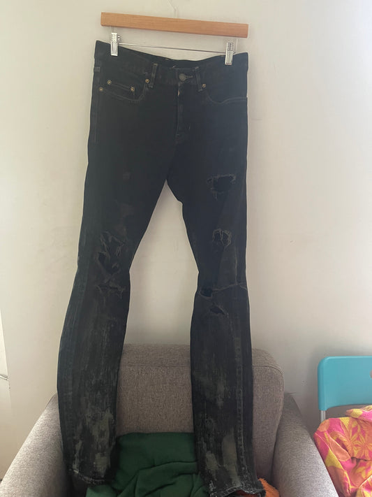 Saint Laurent SS14 oil crash denims