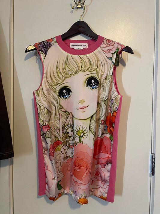 Comme des garçons girls anime girl tank top