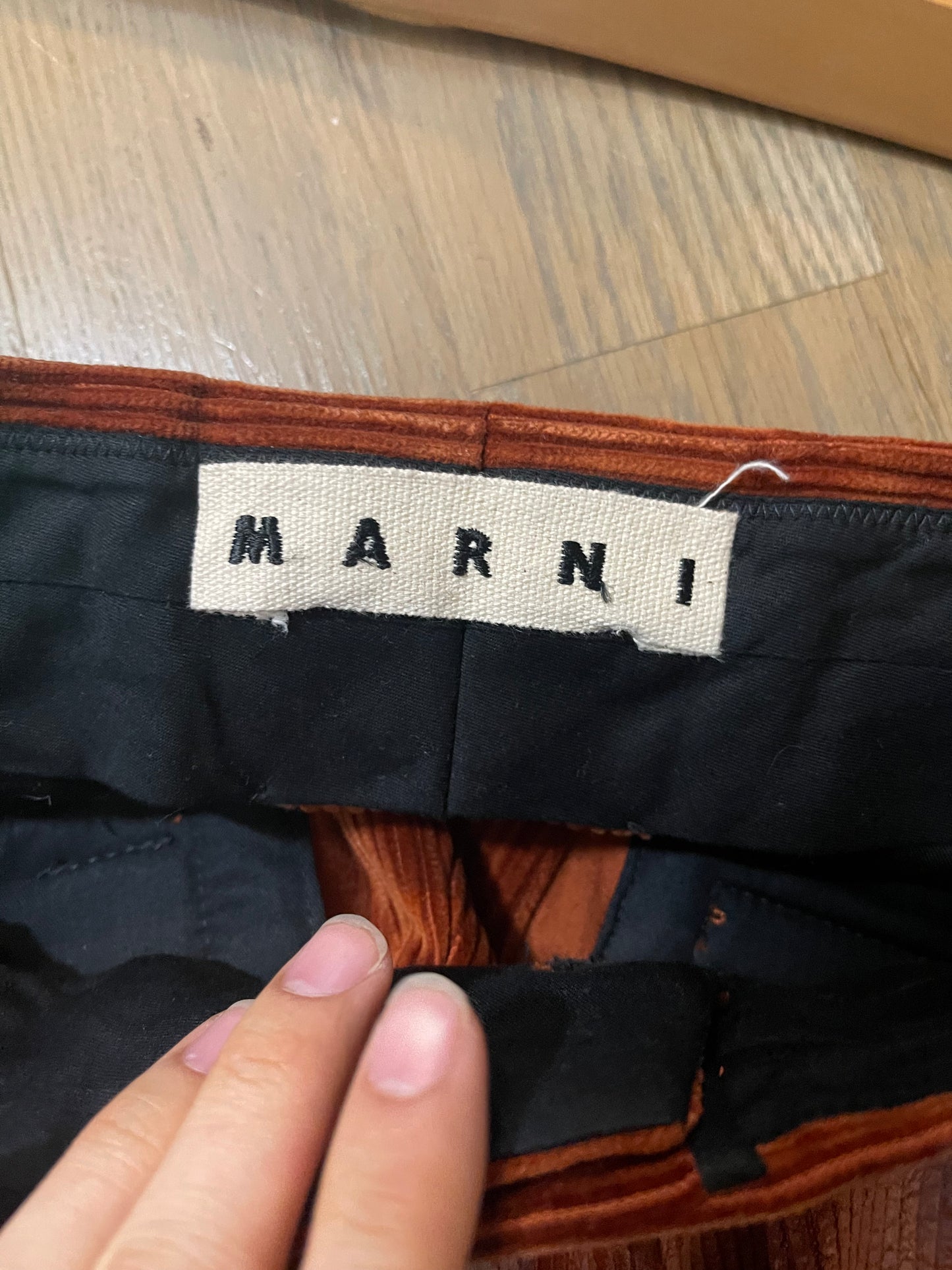 Marni Corduroy waxed flared pants