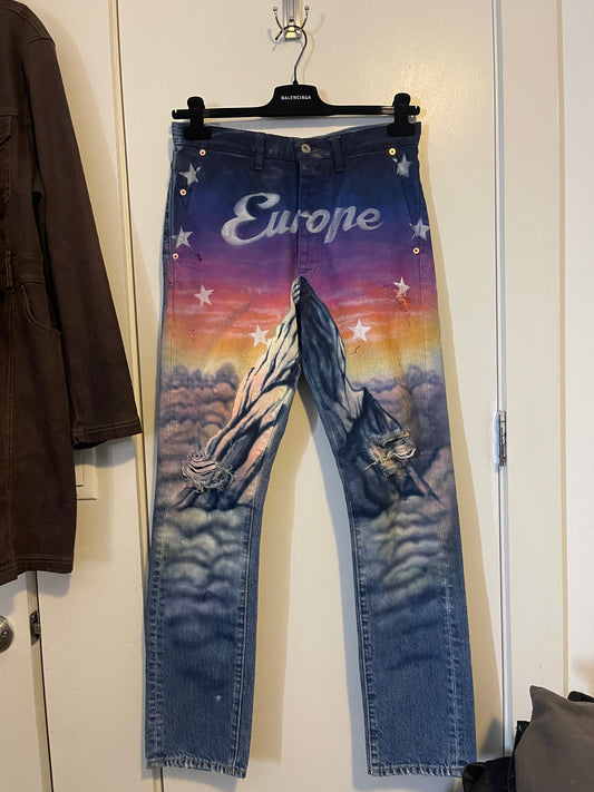 Doublet europe hand painted denim