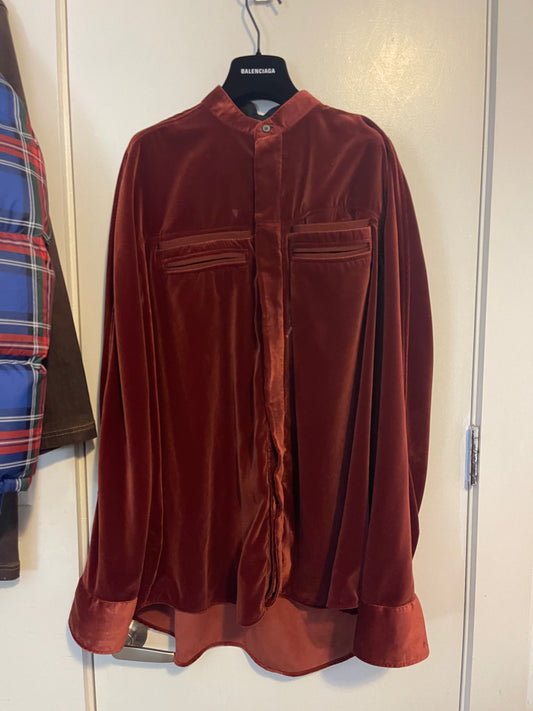 Haider Ackermann FW15 oversized velvet shirt