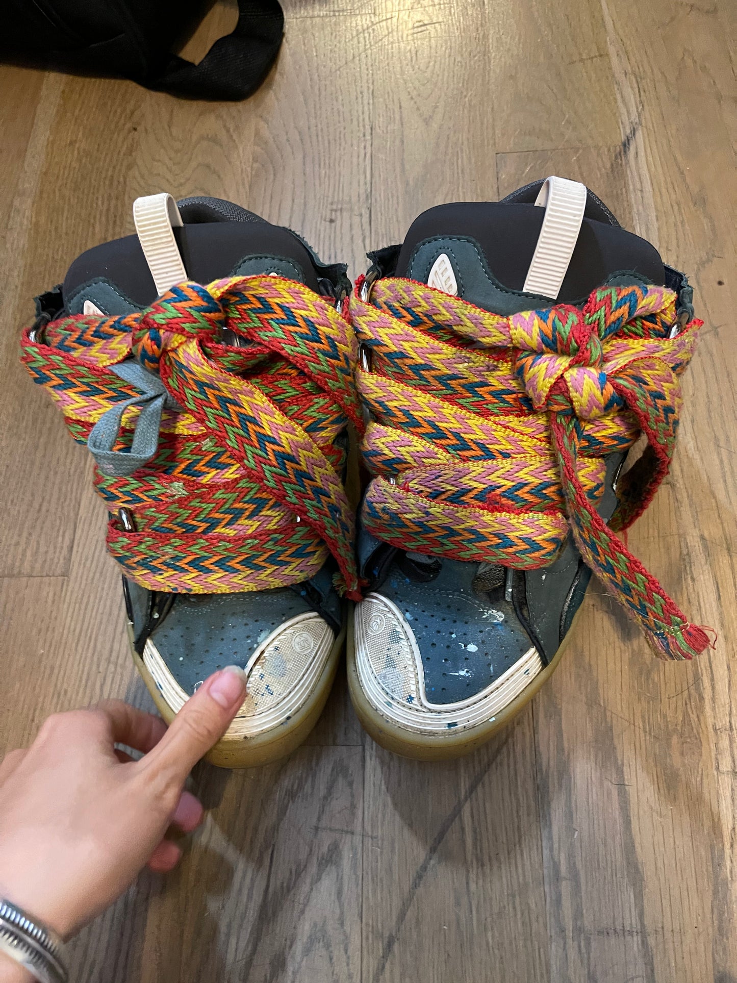 Lanvin painted graffiti curb sneakers