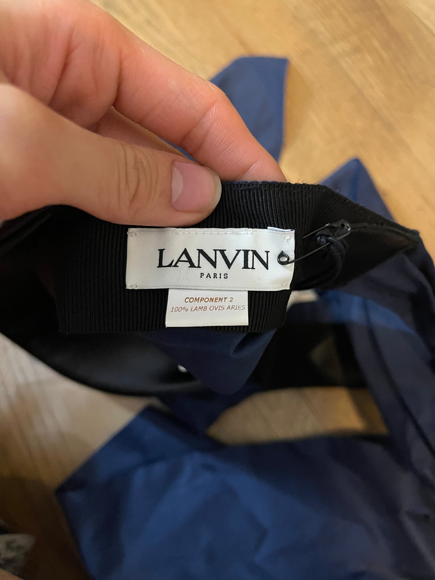 Lanvin SS20 navy scarf hat